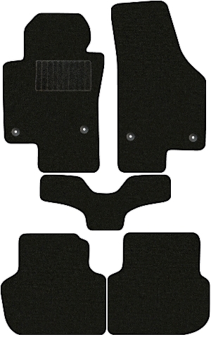 Коврики текстильные "Стандарт" для Volkswagen Jetta VI (седан / NF) 2014 - 2019, черные, 5шт.