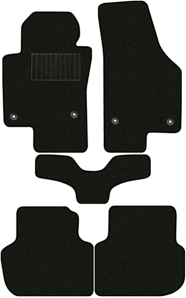 Коврики текстильные "Стандарт" для Volkswagen Jetta VI (седан / NF) 2014 - 2019, черные, 5шт.