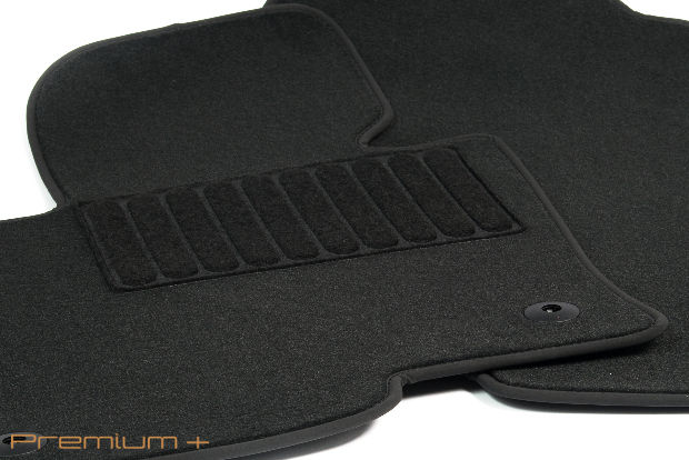 Коврики текстильные "Премиум+" для Hyundai Solaris I (хэтчбек 5 дв / RB) 2014 - 2017, черные, 5шт.