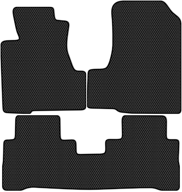 Коврики ЭВА "EVA ромб" для Honda CR-V III (suv / RE) 2007 - 2010, черные, 3шт.