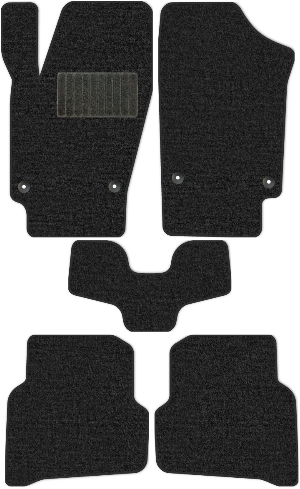 Коврики текстильные "Классик" для Volkswagen Polo V (седан / 614, 604, 6C1) 2015 - 2020, темно-серые, 5шт.